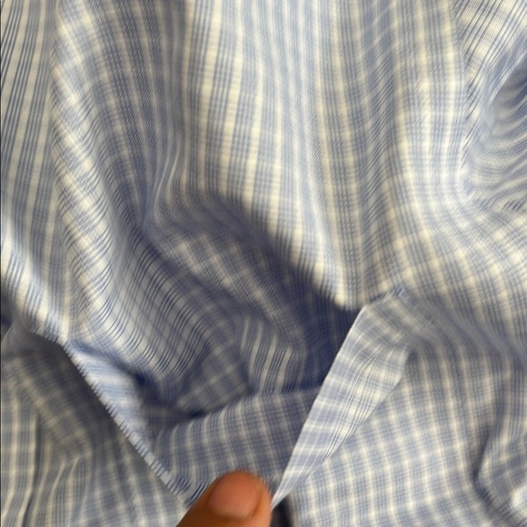 Roundtree & Yorke Blue Dress Shirt Classic Gingham - Picture 7 of 10